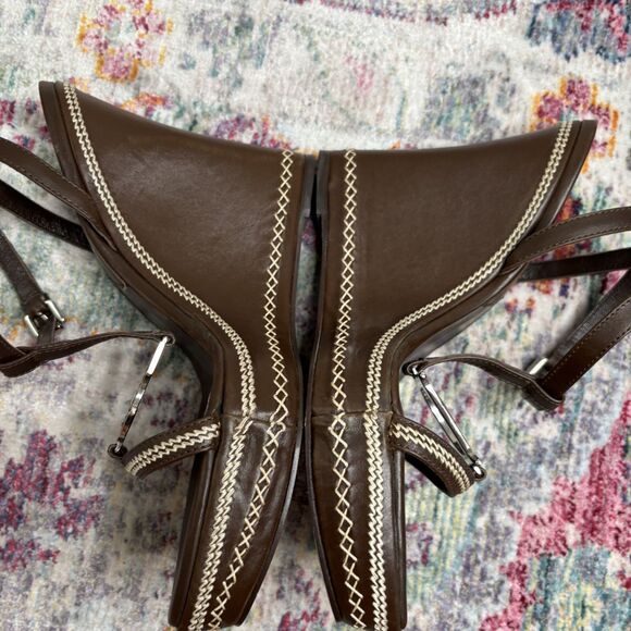 Christian Dior Brown Wedge Sandals - Picture 4 of 11